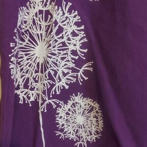 Vibrant Purple Top with Dandelion Design